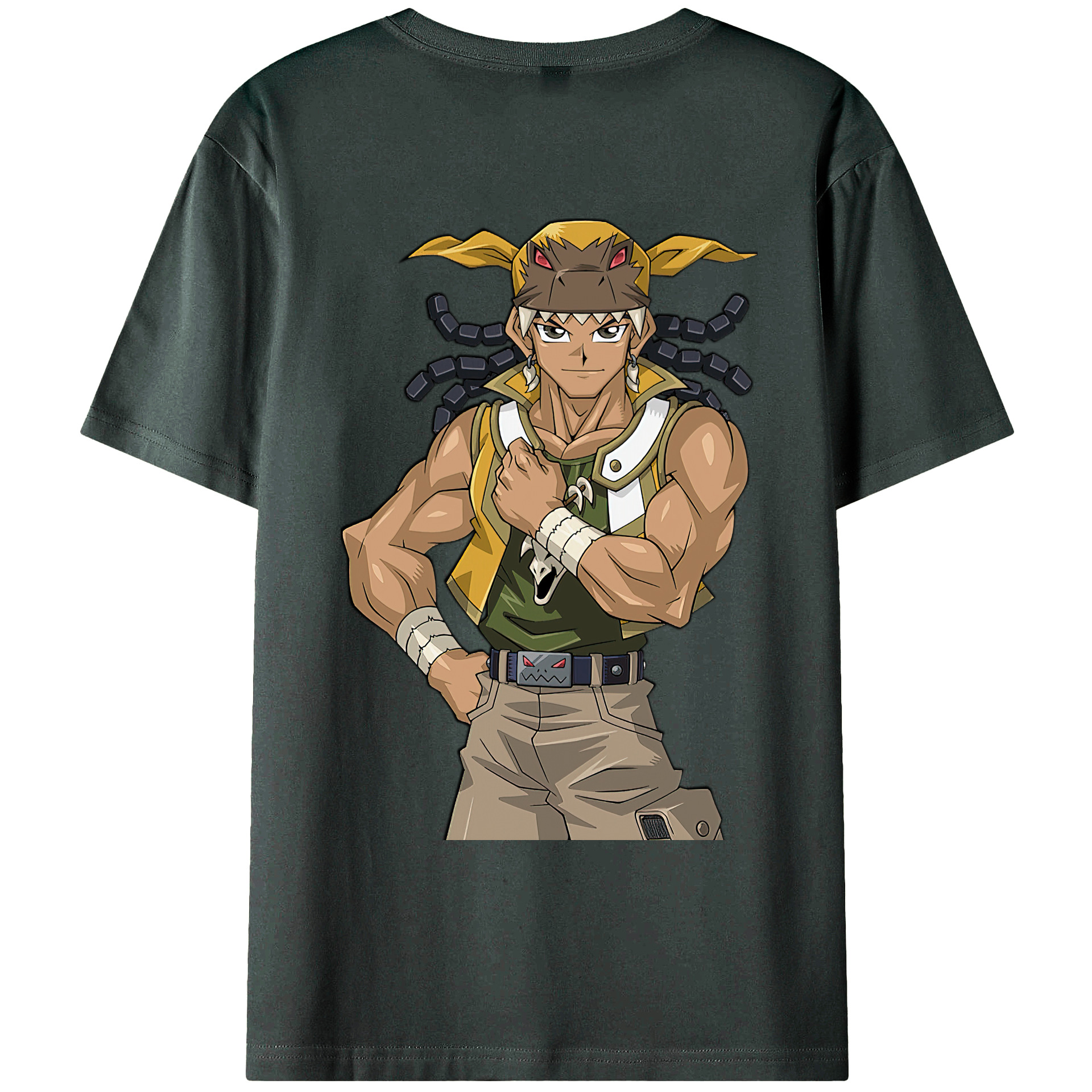 （画像用） 遊☆戯☆王 Yu-Gi-Oh! 綿100％ メンズ半袖Tシャツ（バックプリント） 通気性